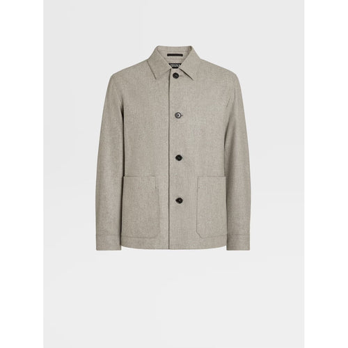 Load image into Gallery viewer, ZEGNA LIGHT TAUPE MÉLANGE WOOL CHORE JACKET
