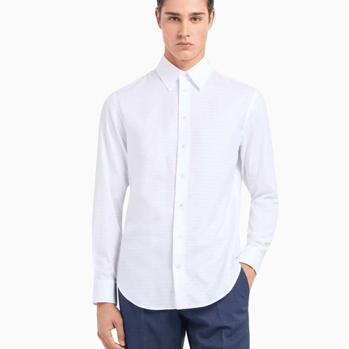 Load image into Gallery viewer, EMPORIO ARMANI grid-pattern cotton shirt
