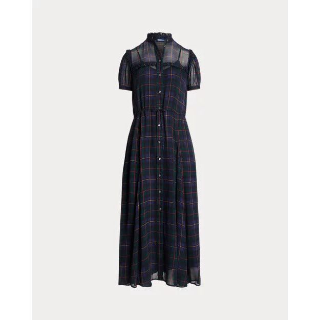 RALPH LAUREN Ruffle-Trim Plaid Dress