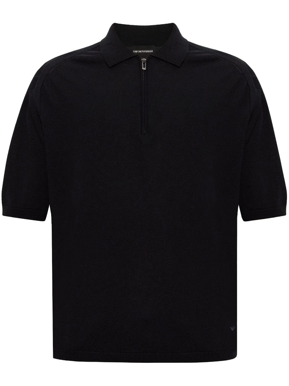 EMPORIO ARMANI ASV Lyocell blend and virgin wool zip-up polo-shirt collar jumper