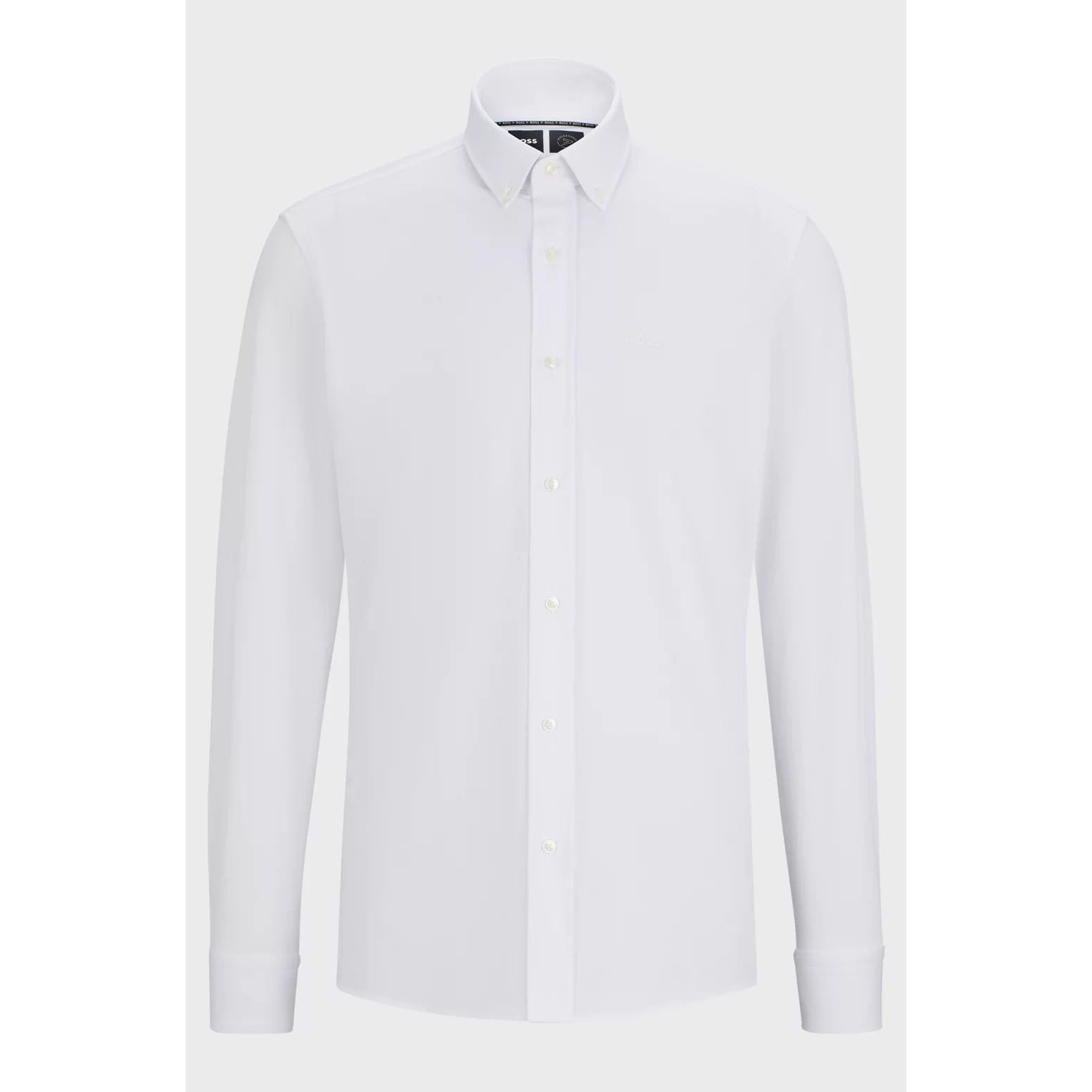 BOSS REGULAR-FIT SHIRT IN STRUCTURED COTTON-BLEND JERSEY