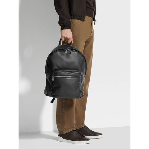 Load image into Gallery viewer, ZEGNA BLACK DEERSKIN HOODIE BACKPACK
