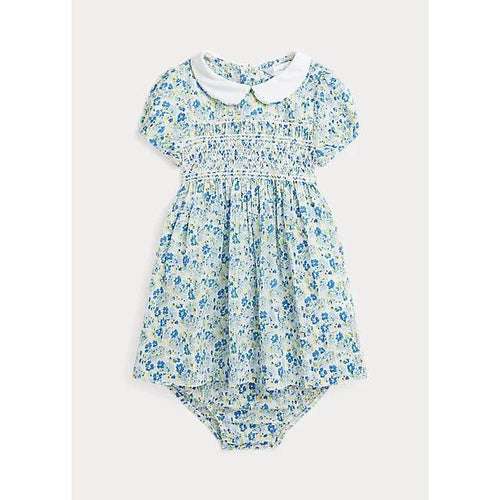 Load image into Gallery viewer, POLO RALPH LAUREN FLORAL COTTON SEERSUCKER DRESS &amp; BLOOMER - Yooto
