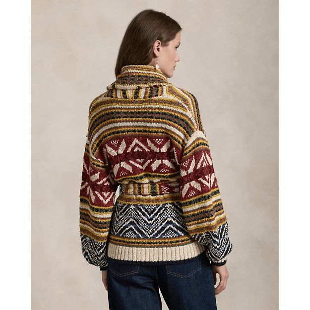 RALPH LAUREN Multi-Pattern Shawl Cardigan