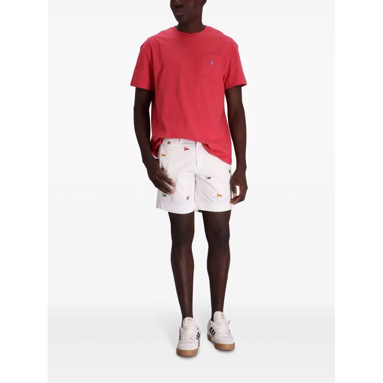 POLO RALPH LAUREN FLAG-EMBROIDERED TWILL BERMUDA SHORTS - Yooto