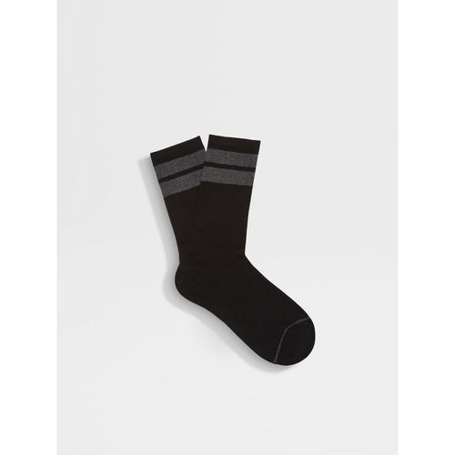 Load image into Gallery viewer, ZEGNA BLACK COTTON BLEND SOCKS
