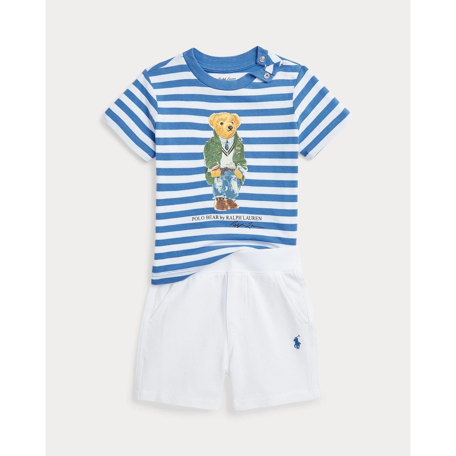 POLO RALPH LAUREN POLO BEAR COTTON TEE & MESH SHORT SET - Yooto