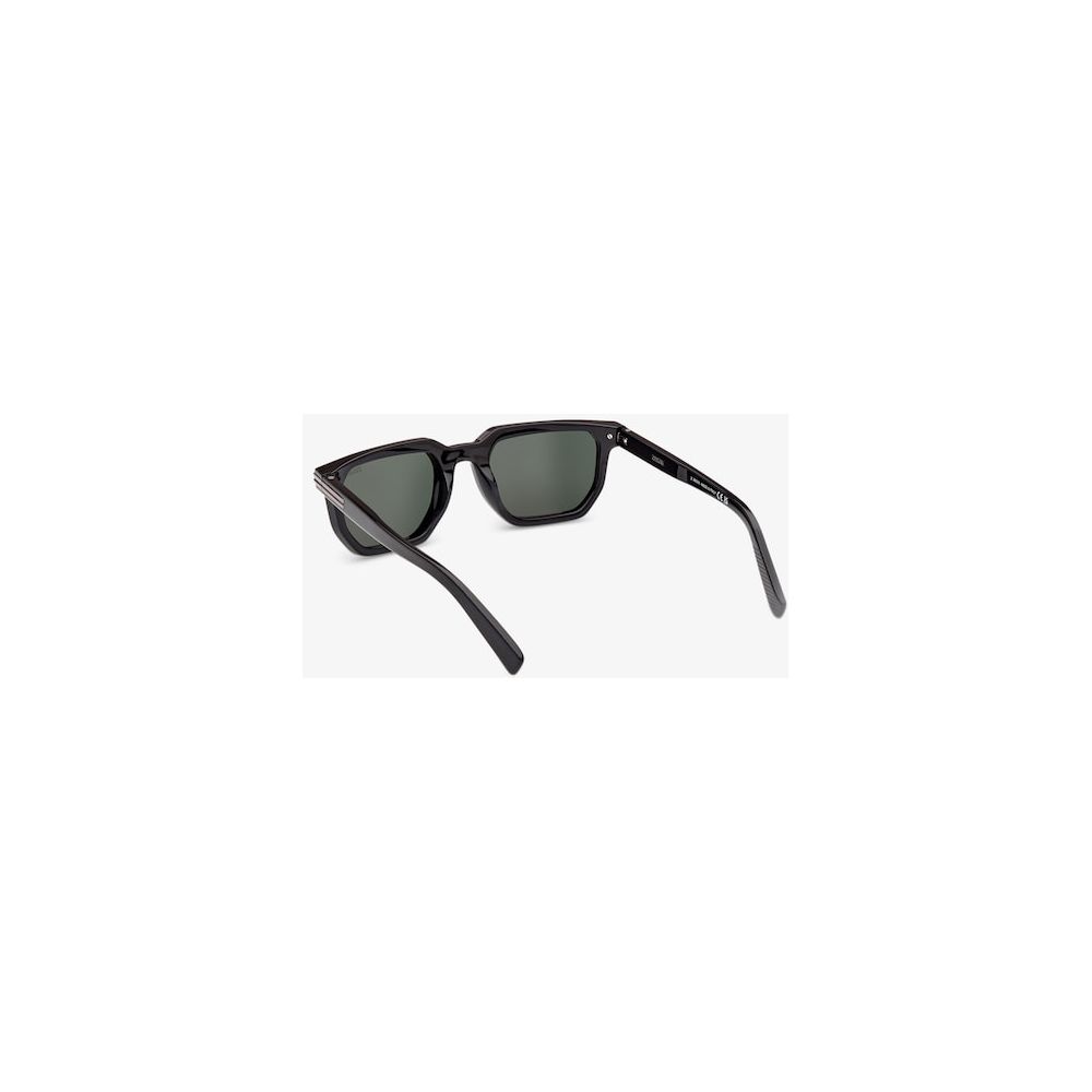 ZEGNA BLACK ACETATE SUNGLASSES