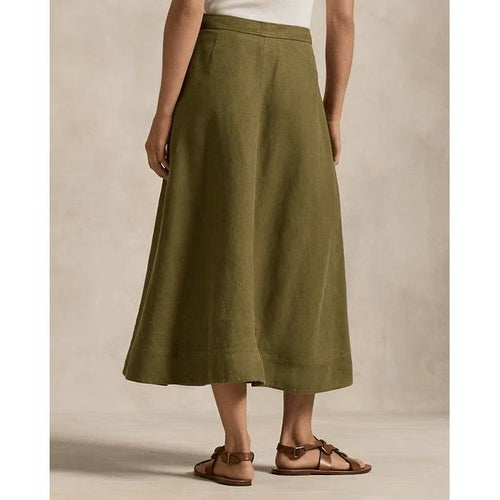 Load image into Gallery viewer, RALPH LAUREN Hemp A-Line Midi Skirt
