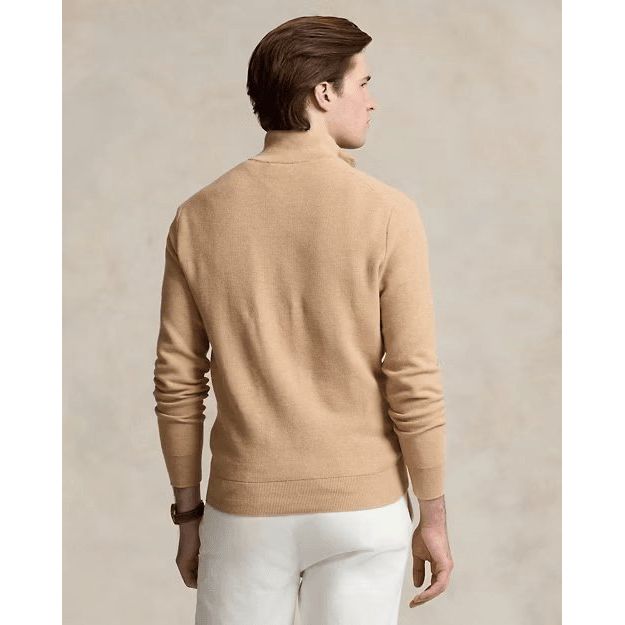 RALPH LAUREN Mesh-Knit Cotton Quarter-Zip Jumper