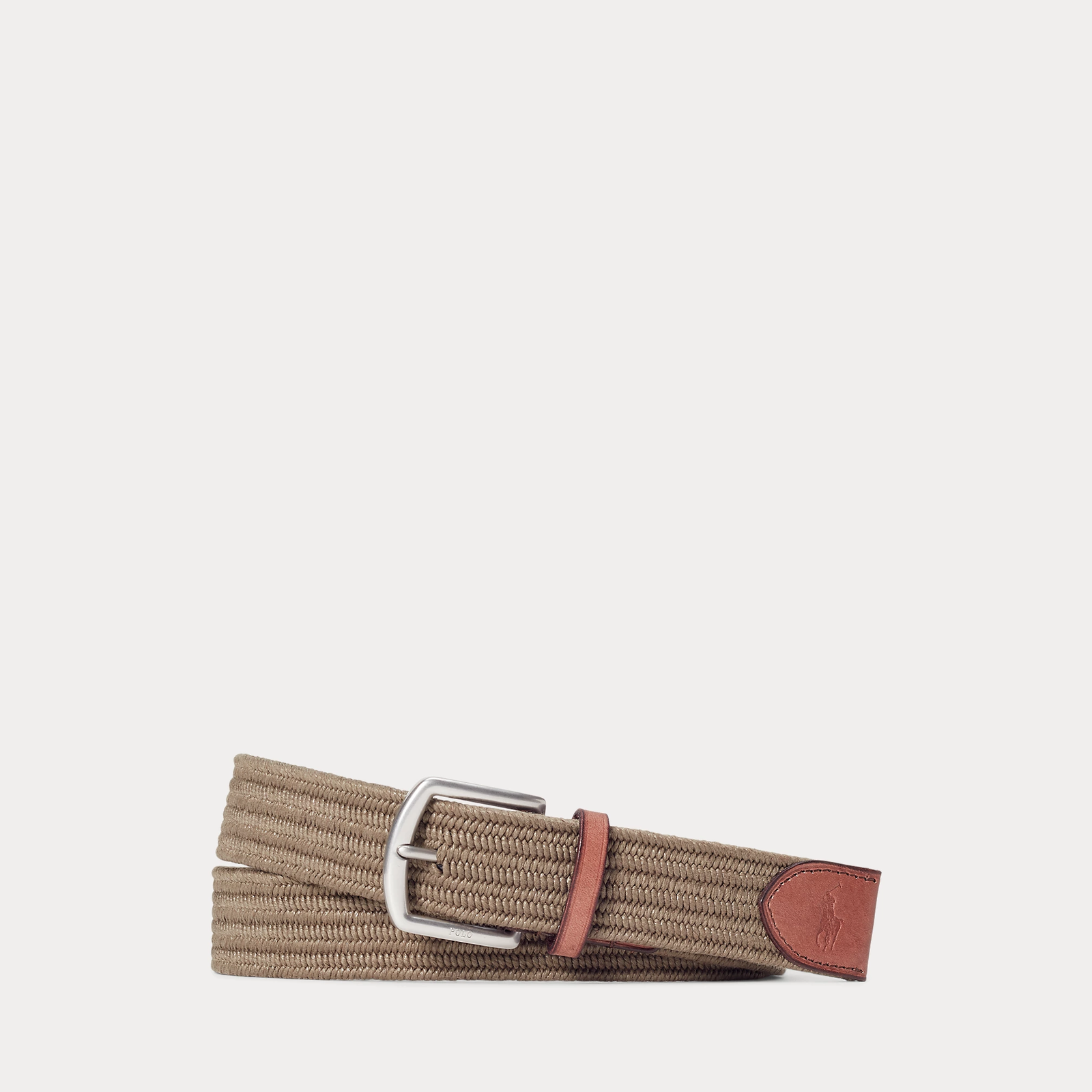 POLO RALPH LAUREN LEATHER-TRIM BRAIDED BELT