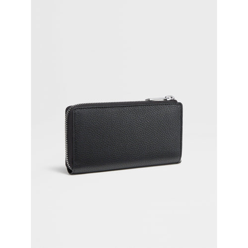 Load image into Gallery viewer, ZEGNA BLACK DEERSKIN CONTINENTAL PHONE WALLET
