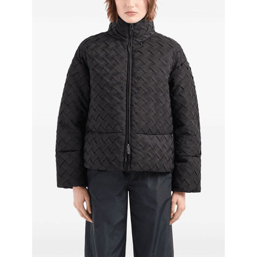 Load image into Gallery viewer, EMPORIO ARMANI basket-weave high-neck jacket
