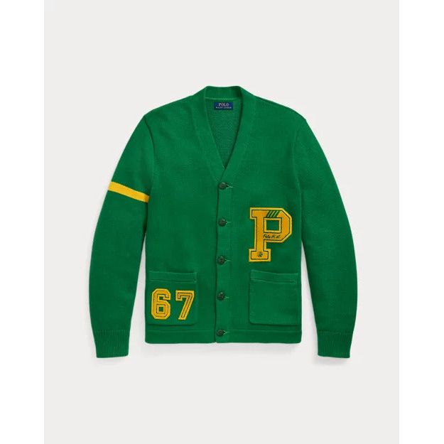 RALPH LAUREN Cotton Letterman Cardigan