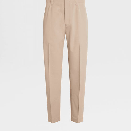 Load image into Gallery viewer, ZEGNA LIGHT TAUPE COTTON AND WOOL PANTS
