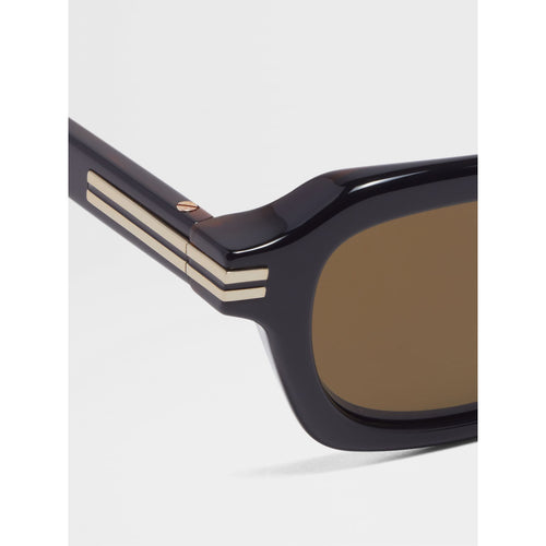 Load image into Gallery viewer, ZEGNA BLACK AND HAVANA ACETATE SUNGLASSES
