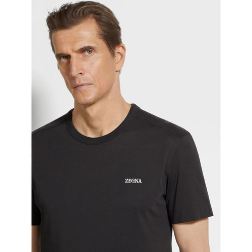 Load image into Gallery viewer, ZEGNA BLACK COTTON T-SHIRT
