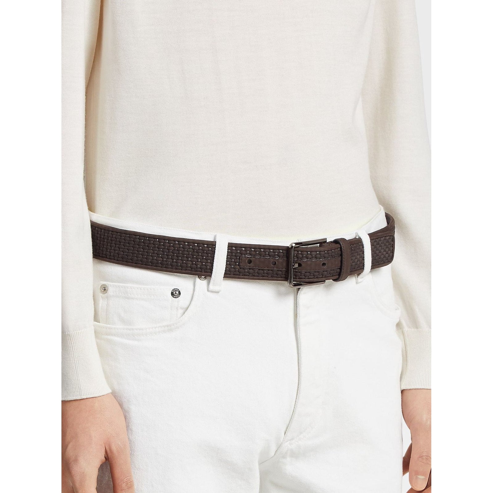 ZEGNA Dark Brown PELLETESSUTA™ Leather Belt