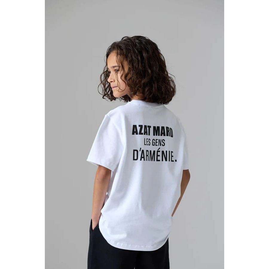 AZAT MARD LES GENS WHITE T-SHIRT & BLACK SHORT KIDS TWINSET - Yooto