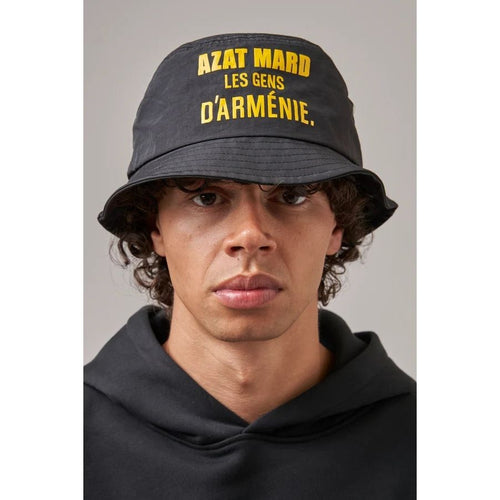 Load image into Gallery viewer, AZAT MARD LES GENS BLACK/YELLOW BUCKET HAT
