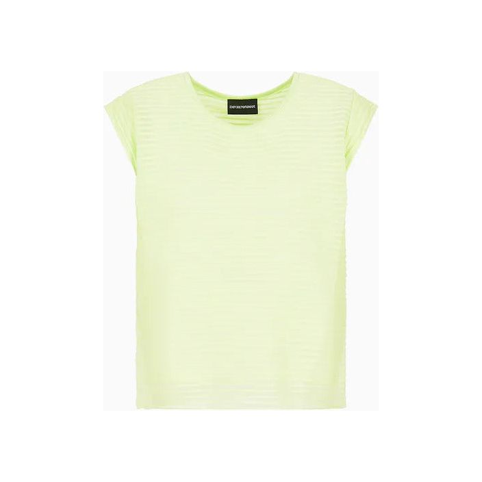 EMPORIO ARMANI SHORT-SLEEVED OTTOMAN-EFFECT JERSEY TOP - Yooto