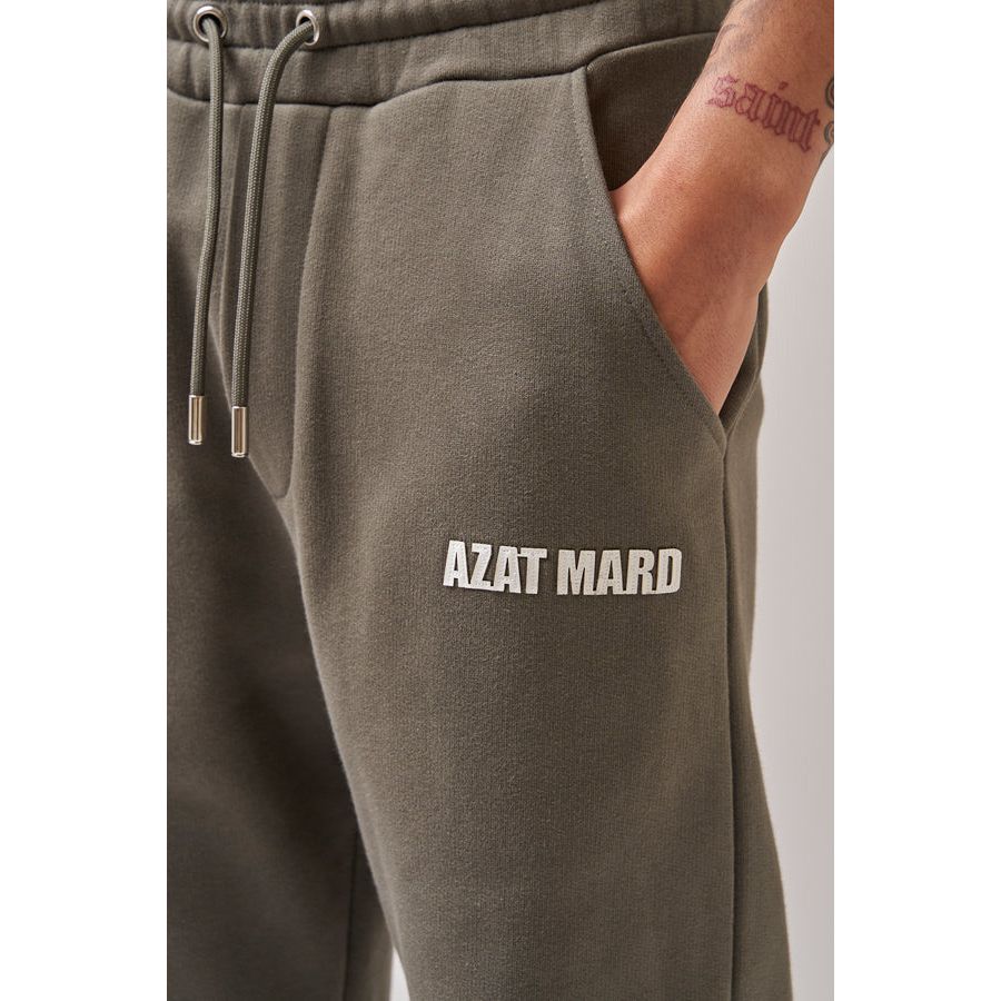 AZAT MARD KHAKI/WHITE LOGO JOGGERS - Yooto