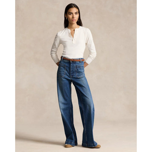 Load image into Gallery viewer, POLO RALPH LAUREN STRETCH COTTON WIDE-LEG JEAN
