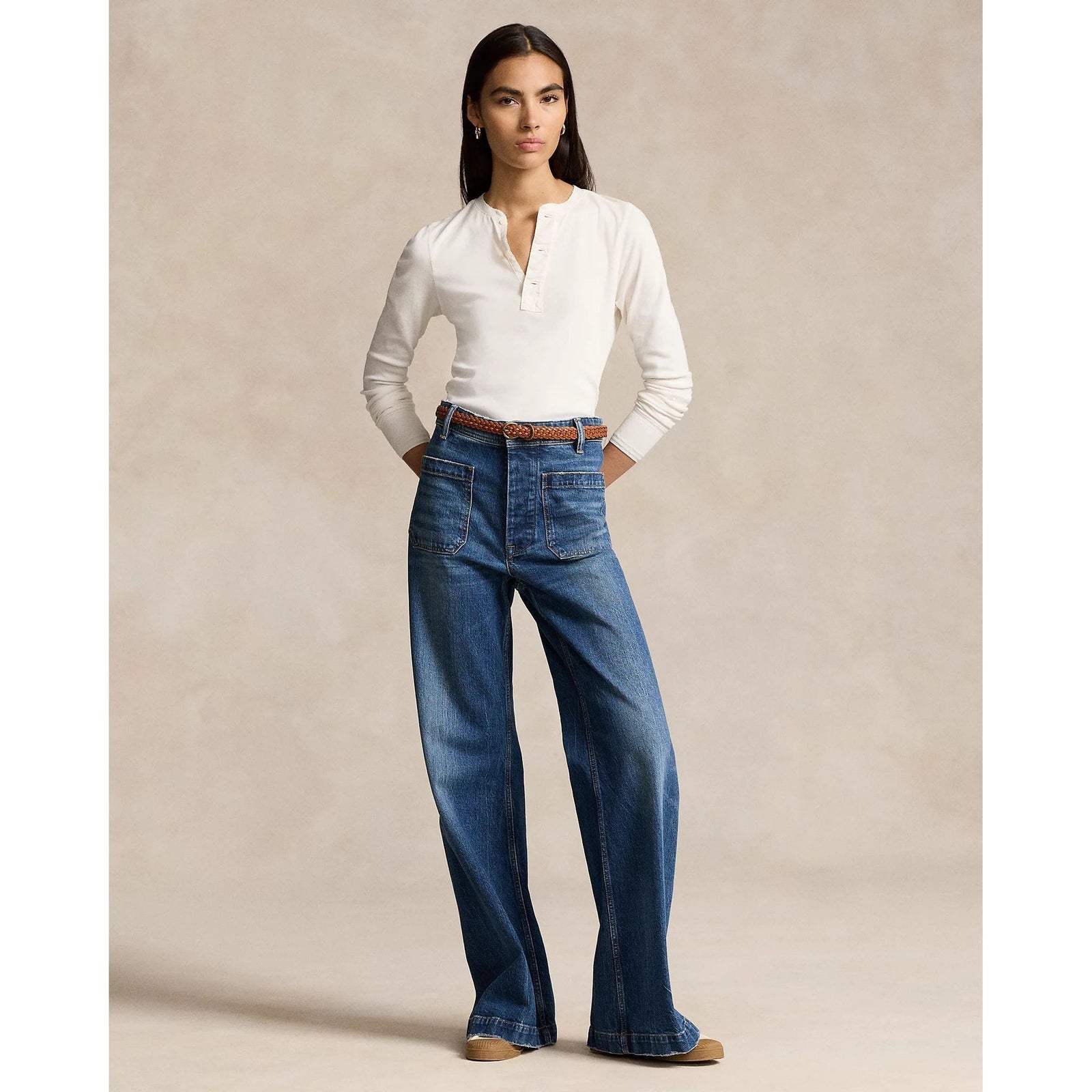 POLO RALPH LAUREN STRETCH COTTON WIDE-LEG JEAN