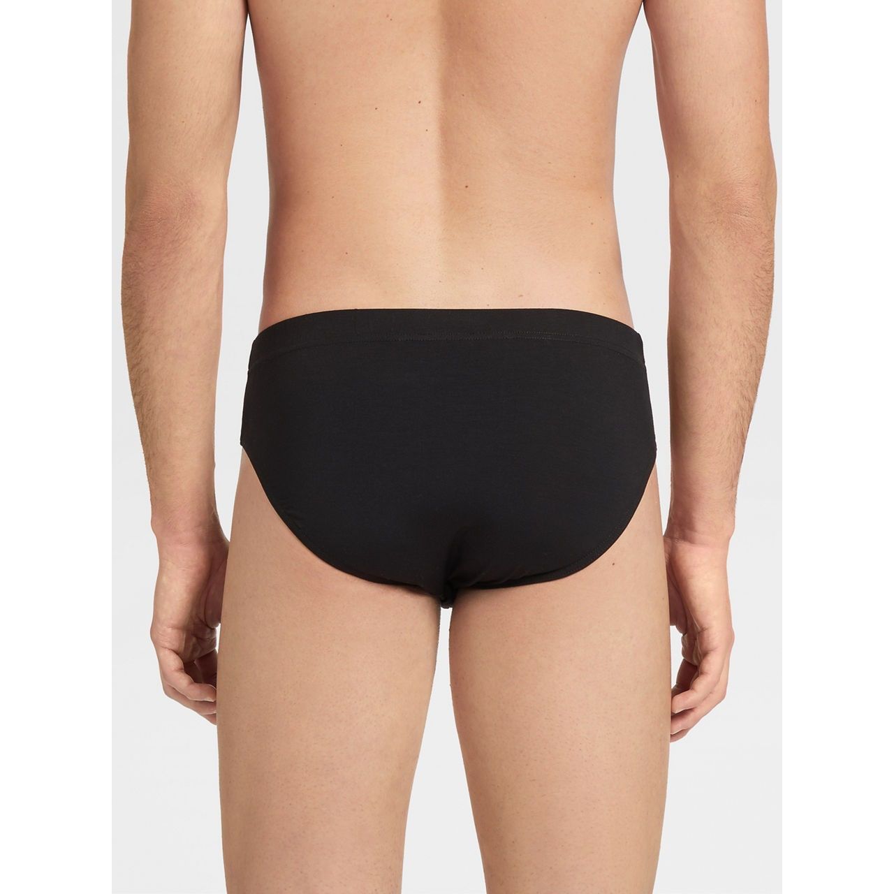 ZEGNA BLACK STRETCH MODAL MIDI BRIEF