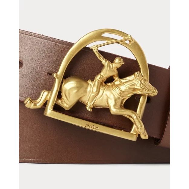 POLO RALPH LAUREN EQUESTRIAN-BUCKLE LEATHER BELT - Yooto