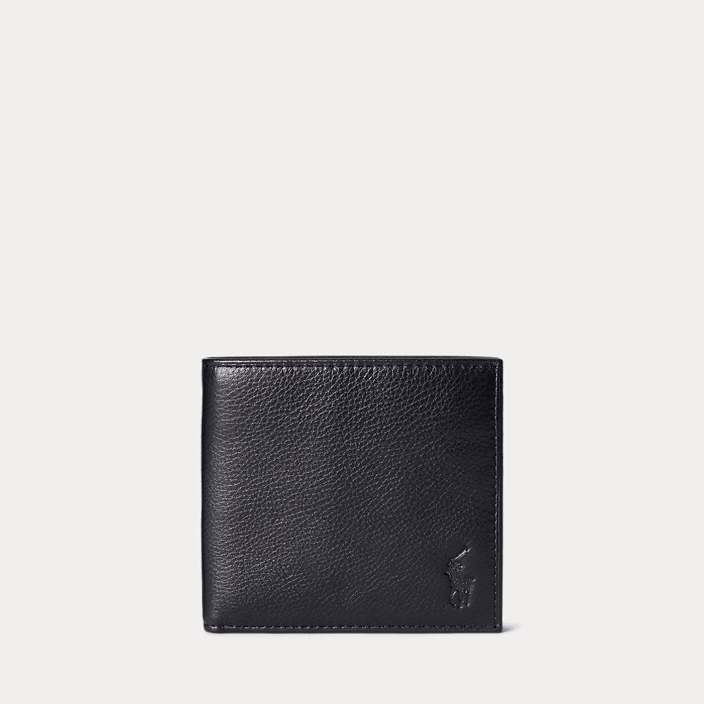 RALPH LAUREN Pebbled Leather Billfold Wallet