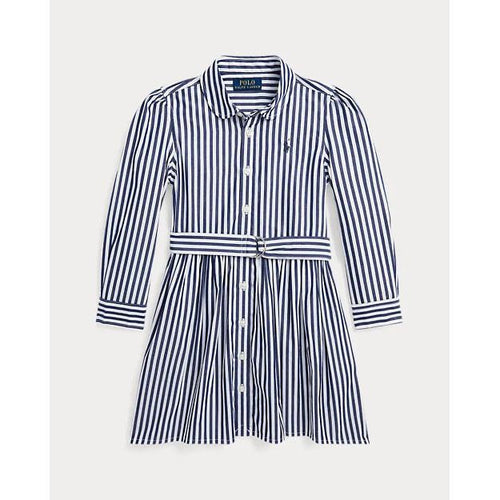 Load image into Gallery viewer, RALPH LAUREN Striped Belted Cotton Poplin Shirtdress
