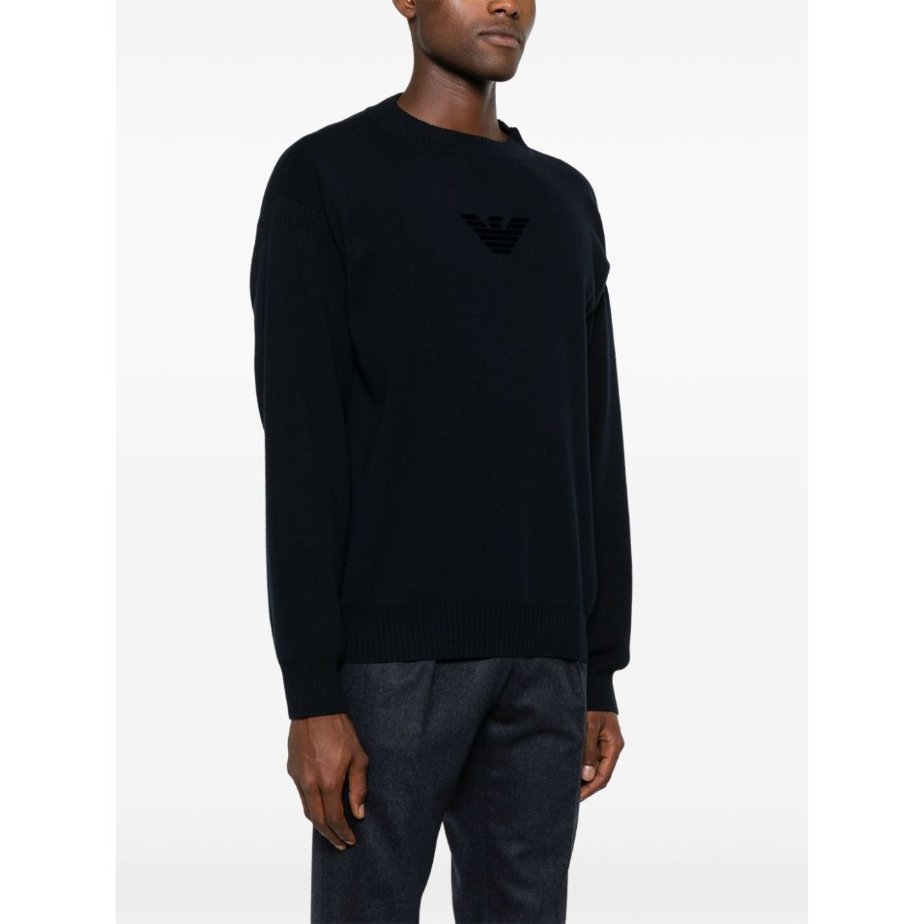 EMPORIO ARMANI logo-flocked sweater