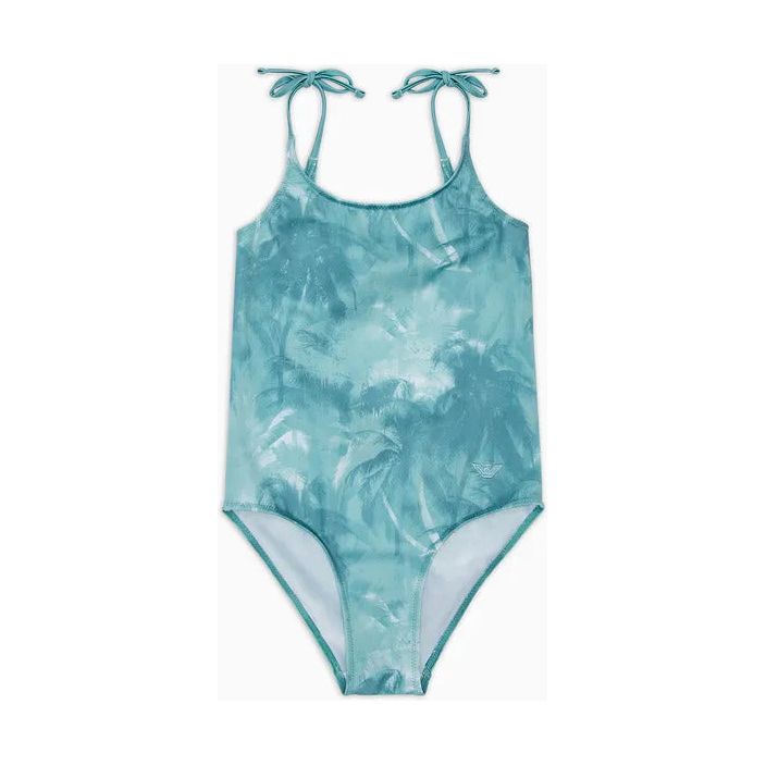 EMPORIO ARMANI KIDS ALL-OVER PALM-TREE PRINT ONE-PIECE SWIMSUIT