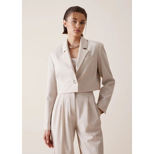 Load image into Gallery viewer, Antheia Wool Cropped Oversized Blazer in Blush
