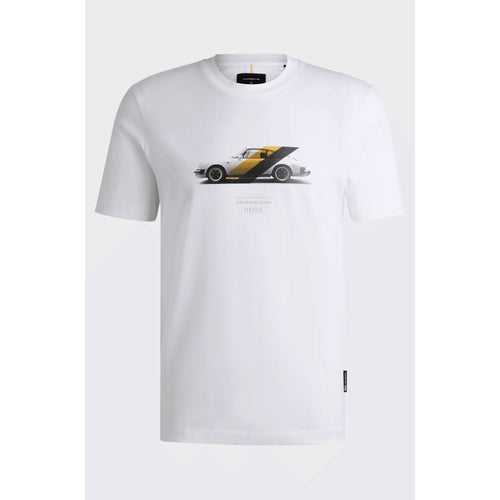 Load image into Gallery viewer, BOSS Porsche x BOSS mercerised-cotton T-shirt with collaborative branding
