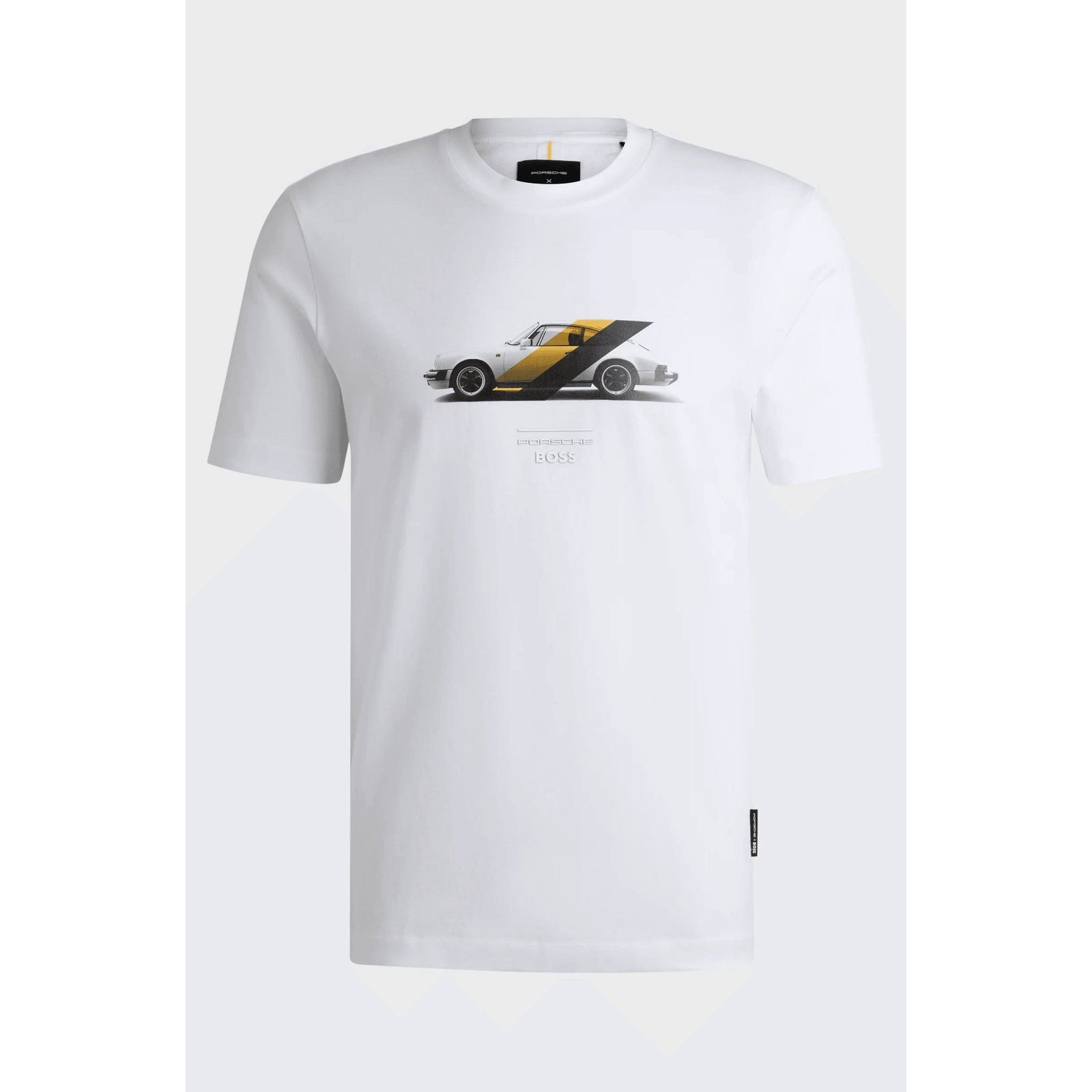 BOSS Porsche x BOSS mercerised-cotton T-shirt with collaborative branding