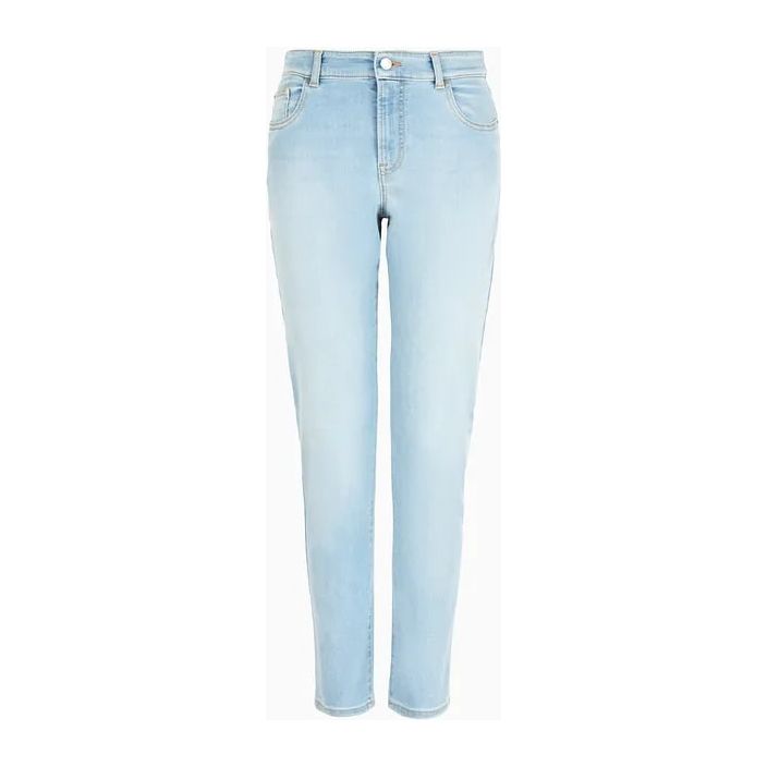 EMPORIO ARMANI J36 MID-RISE, STRAIGHT-LEG, WORN-EFFECT DENIM JEANS