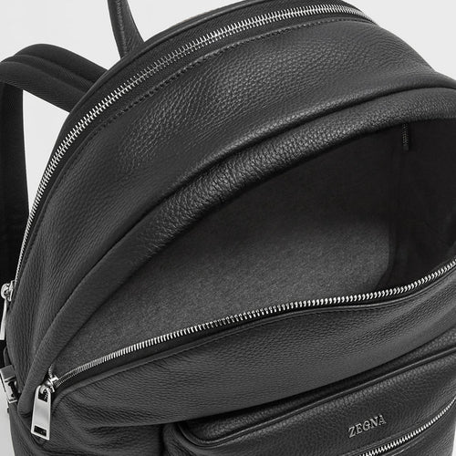 Load image into Gallery viewer, ZEGNA BLACK DEERSKIN HOODIE BACKPACK
