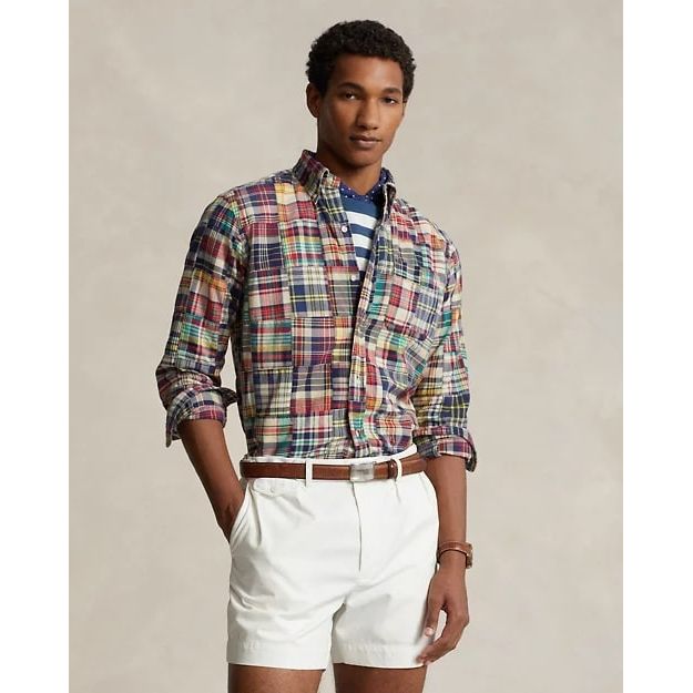 POLO RALPH LAUREN CLASSIC FIT PATCHWORK MADRAS SHIRT - Yooto