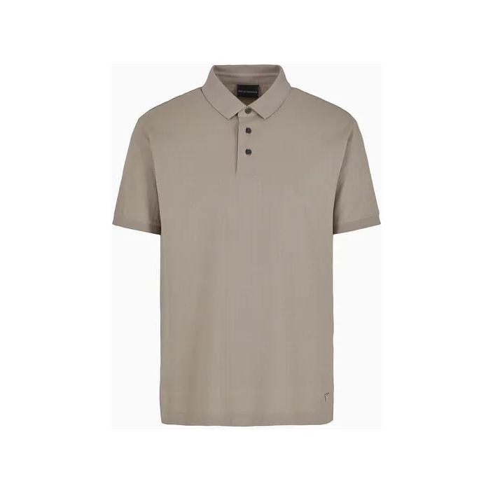 EMPORIO ARMANI JACQUARD-JERSEY POLO SHIRT WITH OP-ART MOTIF