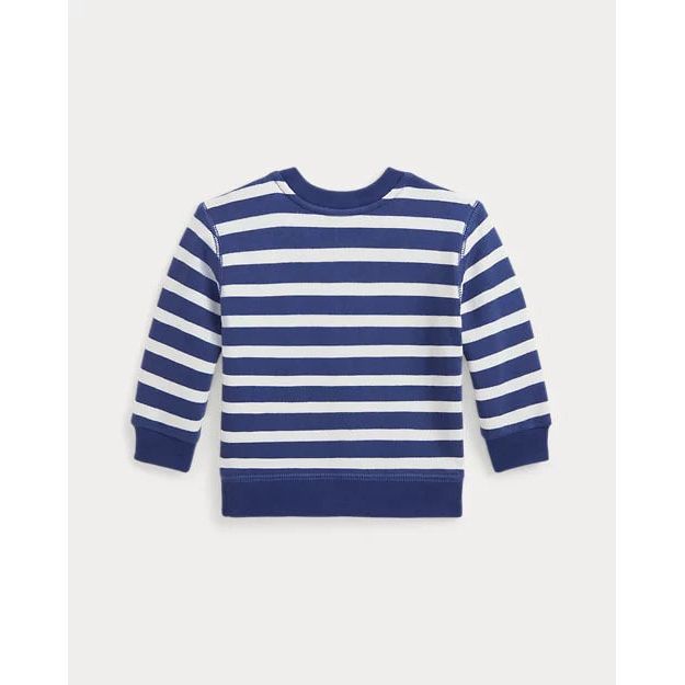 RALPH LAUREN Striped Polo Bear Fleece Sweatshirt