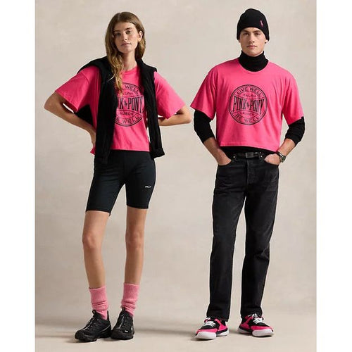 Load image into Gallery viewer, RALPH LAUREN Pink Pony Cotton Jersey Cropped Tee
