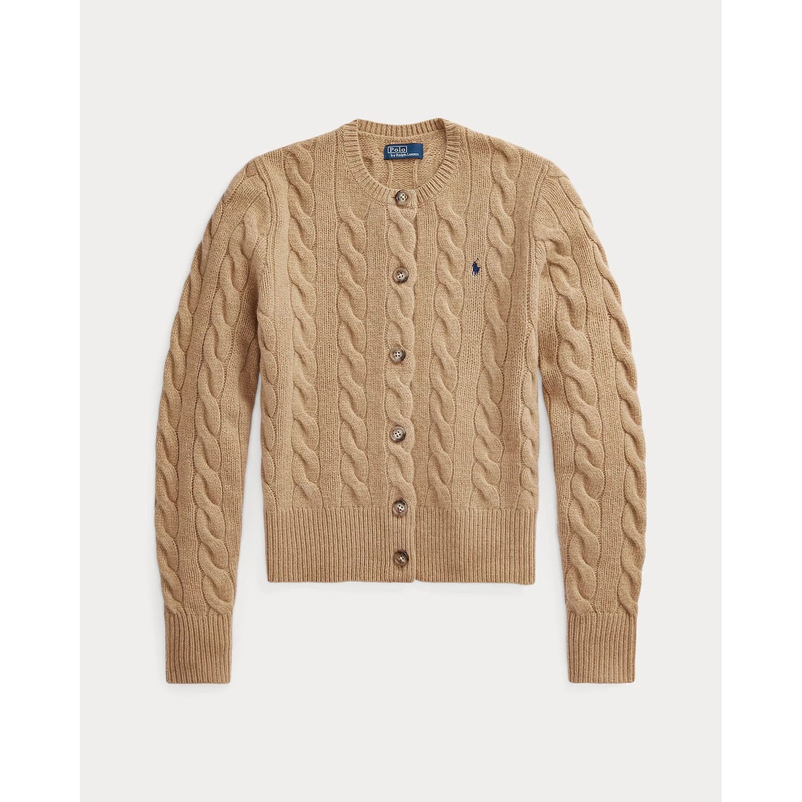 RALPH LAUREN Cable-Knit Wool-Cashmere Cardigan