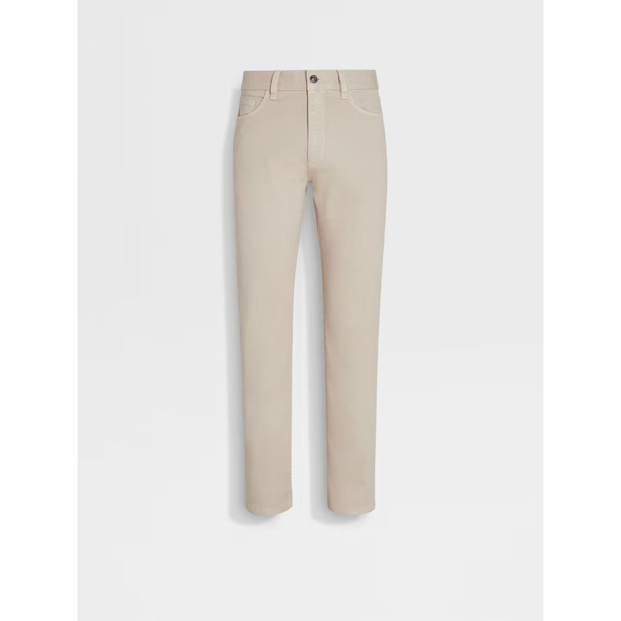 ZEGNA LIGHT BEIGE STRETCH COTTON ROCCIA JEANS