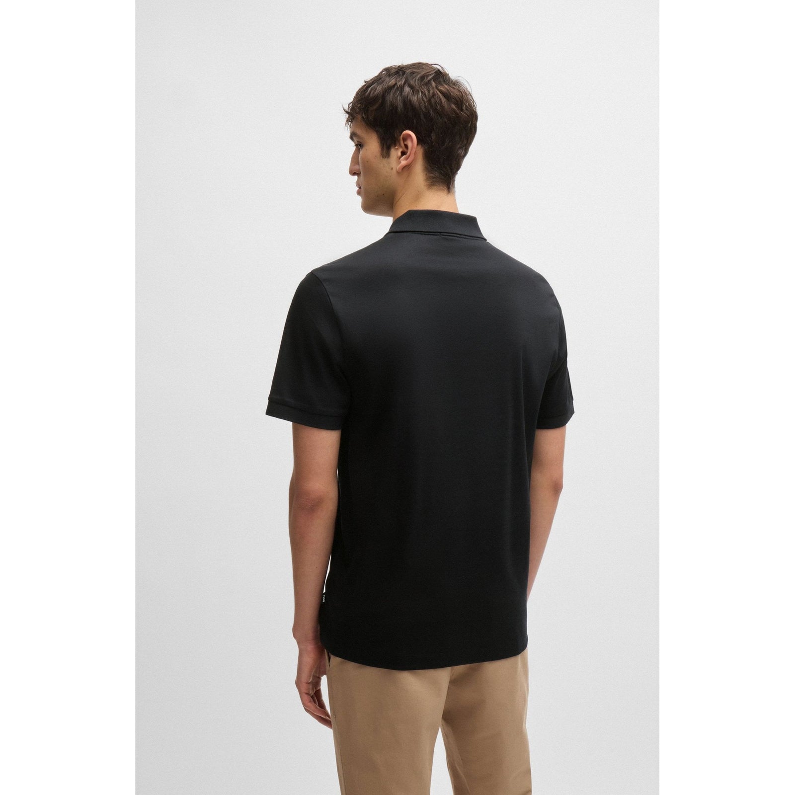 BOSS MERCERISED-COTTON SLIM-FIT POLO SHIRT WITH ZIP PLACKET