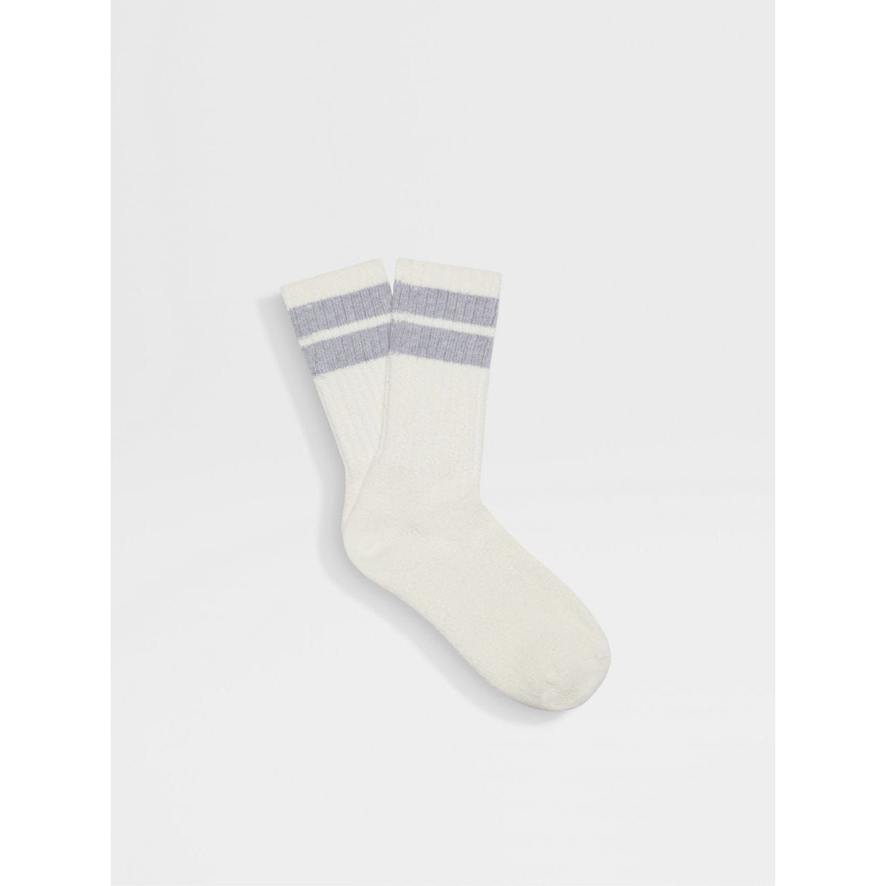 ZEGNA WHITE COTTON BLEND SOCKS