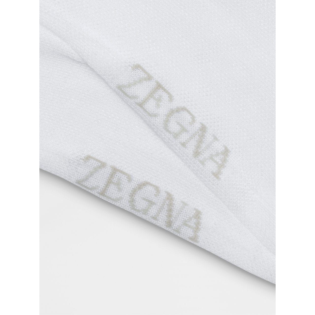 ZEGNA WHITE COTTON BLEND SOCKS