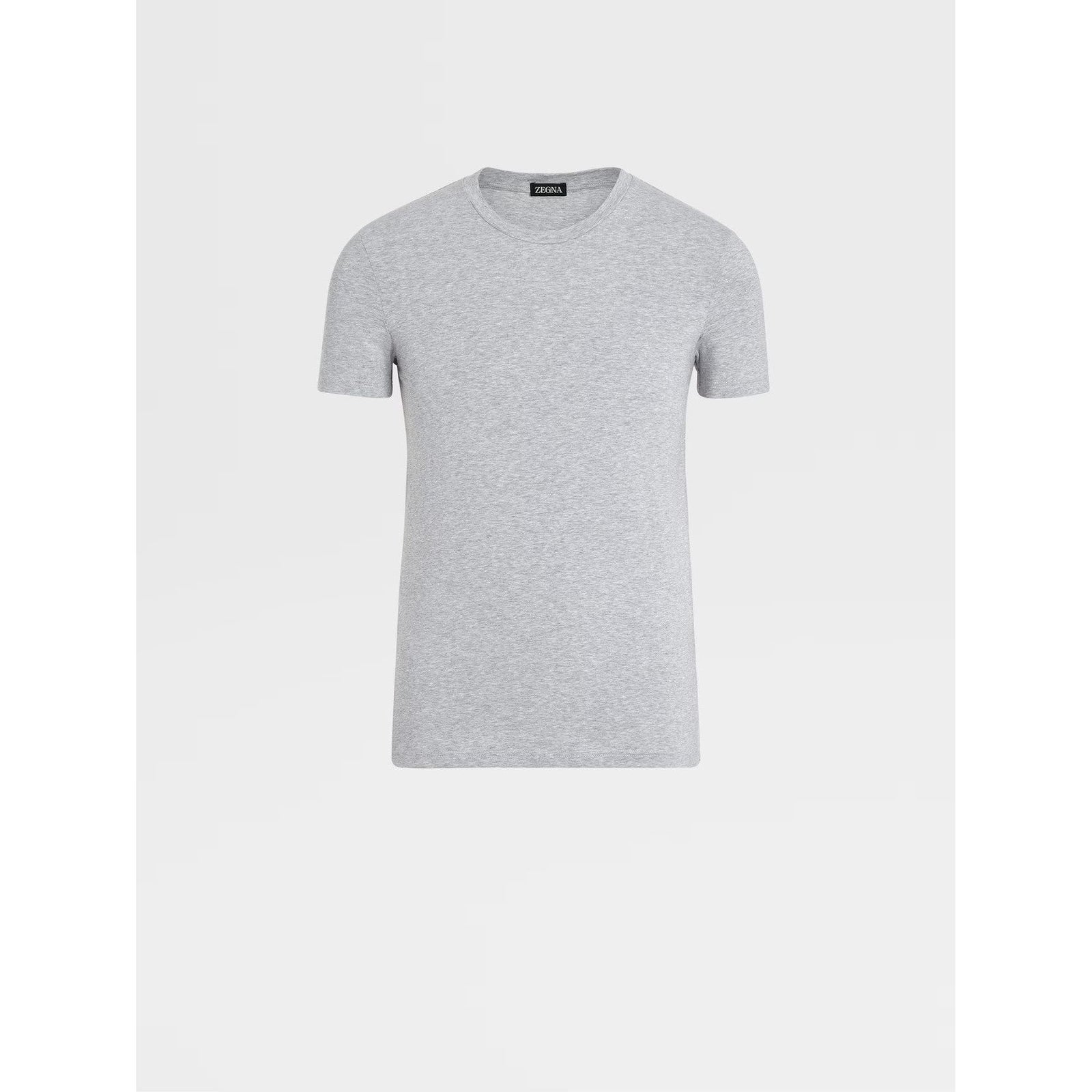 ZEGNA GREY MÉLANGE STRETCH COTTON T-SHIRT