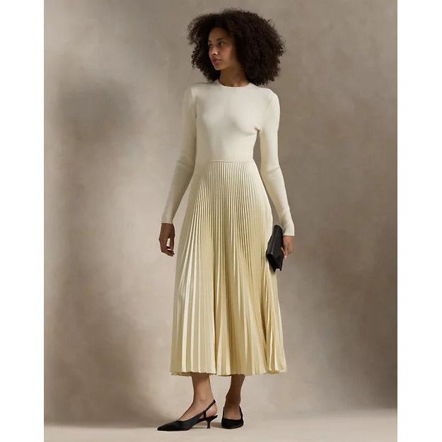 RALPH LAUREN Jumper-Bodice Long-Sleeve Dress